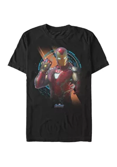 Big & Tall Avengers Endgame Iron Man Gauntlet Portrait Short Sleeve Graphic T-Shirt