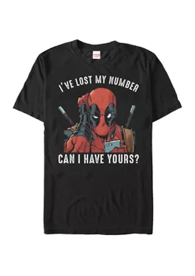 Big & Tall Deadpool I've Lost Number Can I Have Yours Short Sleeve Graphic T-Shirt