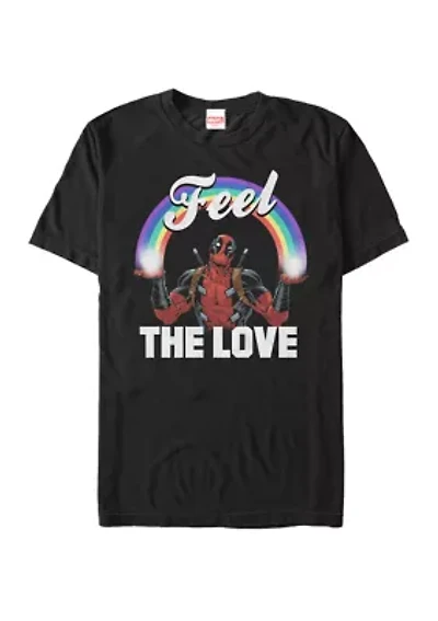 Big & Tall Deadpool Rainbow Feel The Love Short Sleeve Graphic T-Shirt