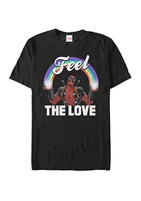 Big & Tall Deadpool Rainbow Feel The Love Short Sleeve Graphic T-Shirt