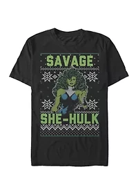 Big & Tall Savage She Hulk Sweater Print Short Sleeve Graphic T-Shirt
