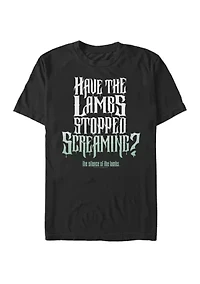 Big & Tall Have The Lambs Stopped Screaming Text Short Sleeve Graphic T-Shirt