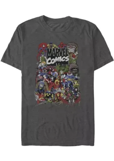 Distressed Comic Crew Graphic T-Shirt