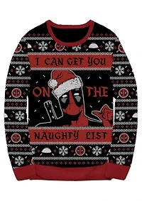 Deadpool Holidays Graphic Long Sleeve Sweater