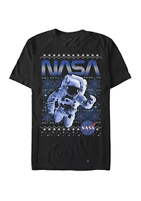 Big & Tall Christmas Astronaut Short Sleeve Graphic T-Shirt