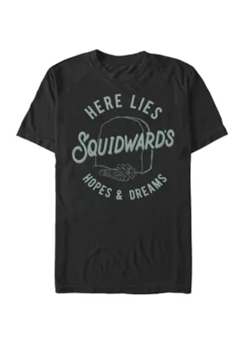 Big & Tall SpongeBob SquarePants Squidwards Grave Short Sleeve Graphic T-Shirt