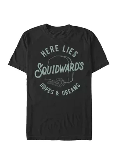 Big & Tall SpongeBob SquarePants Squidwards Grave Short Sleeve Graphic T-Shirt