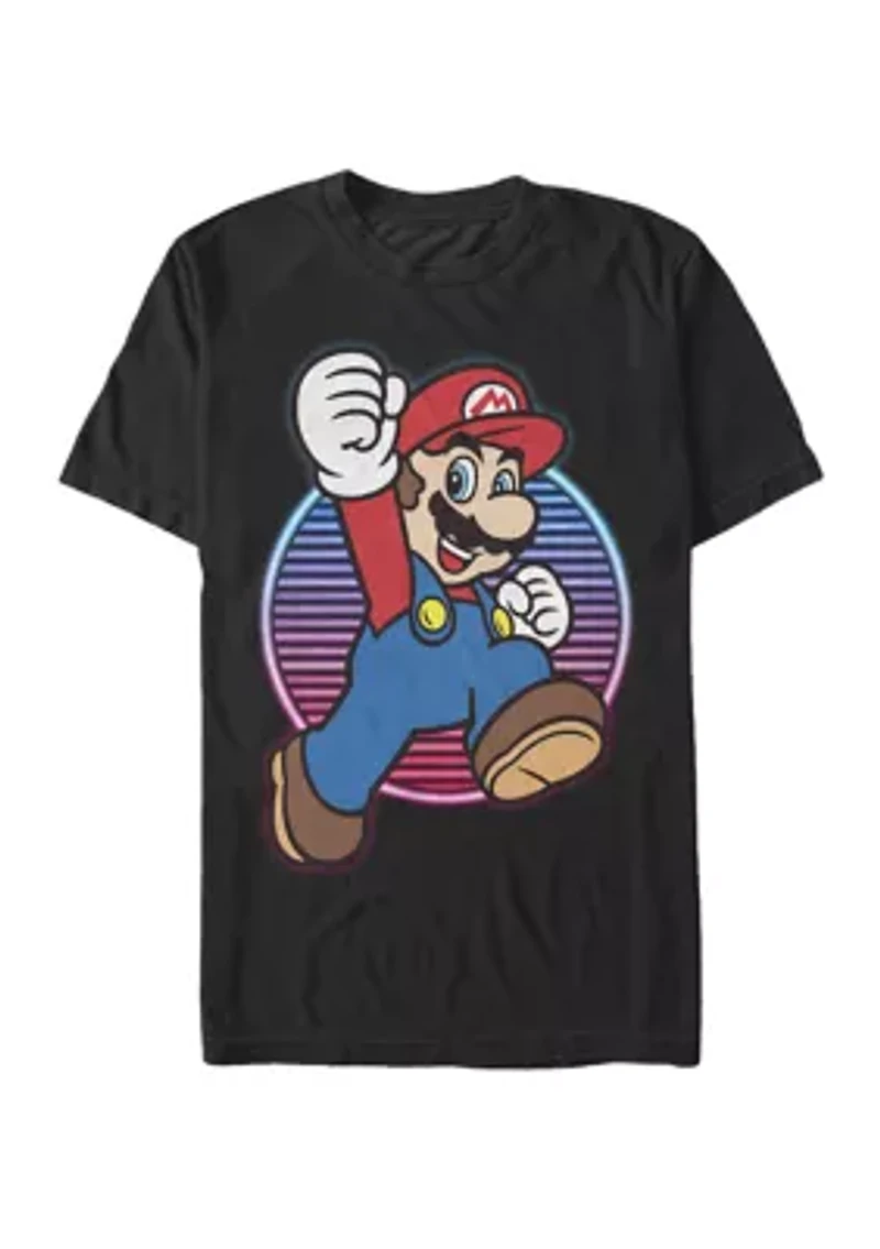Big & Tall Super Mario Neon Gradient Jump Short Sleeve Graphic T-Shirt