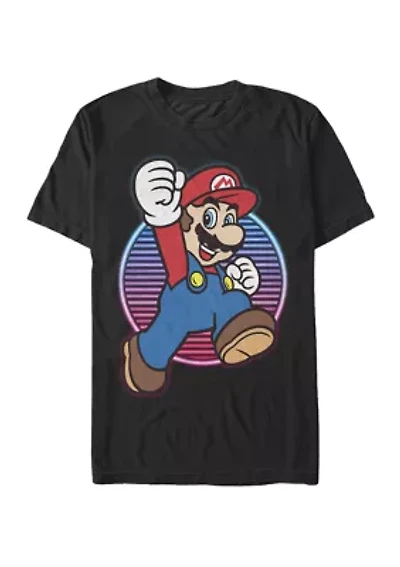 Big & Tall Super Mario Neon Gradient Jump Short Sleeve Graphic T-Shirt
