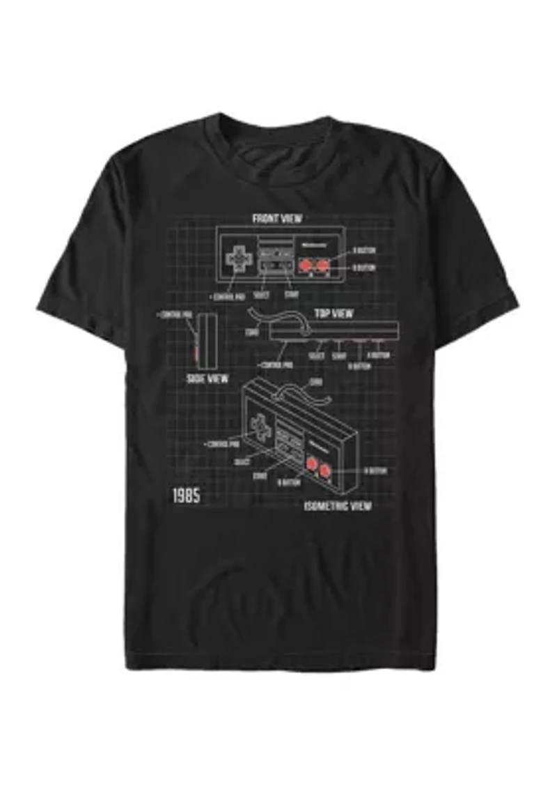 Big & Tall NES Schematic Short Sleeve Graphic T-Shirt