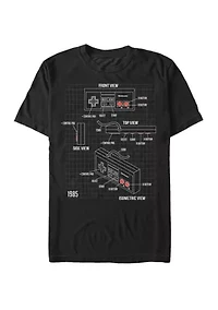Big & Tall NES Schematic Short Sleeve Graphic T-Shirt