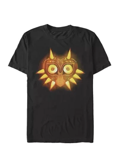 Big & Tall Zelda Glowing Majoras Mask Halloween Pumpkin Short Sleeve Graphic T-Shirt