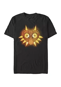 Big & Tall Zelda Glowing Majoras Mask Halloween Pumpkin Short Sleeve Graphic T-Shirt
