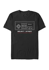 Big & Tall NES Controller Line Art Short Sleeve Graphic T-Shirt