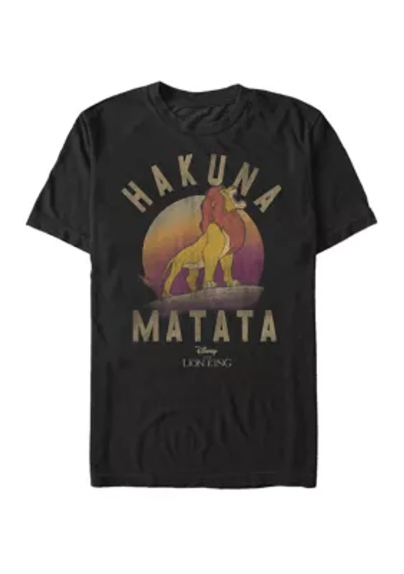 Big & Tall Lion King Hakuna Matata Simba Sunrise Short Sleeve Graphic T-Shirt