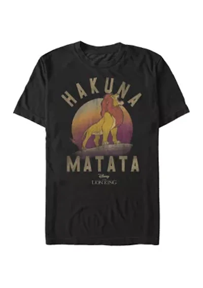 Big & Tall Lion King Hakuna Matata Simba Sunrise Short Sleeve Graphic T-Shirt