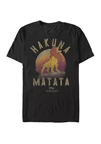 Big & Tall Lion King Hakuna Matata Simba Sunrise Short Sleeve Graphic T-Shirt