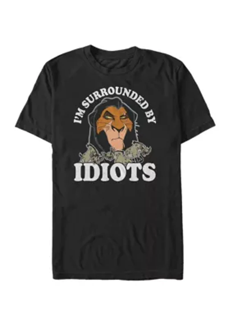 Big & Tall Lion King Scar I'm Surrounded By Idiots Short Sleeve Graphic T-Shirt