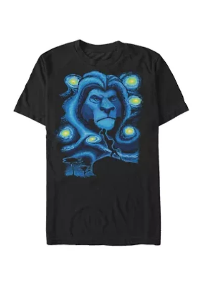 Big & Tall Lion King Mufasa Starry Night Short Sleeve Graphic T-Shirt