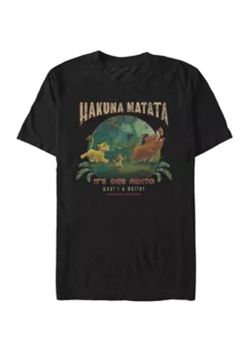 Big & Tall Lion King It's Our Motto Circle Logo Short Sleeve Graphic T-Shirt