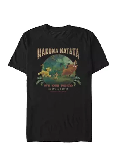 Big & Tall Lion King It's Our Motto Circle Logo Short Sleeve Graphic T-Shirt