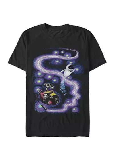 Big & Tall Wall-E Eve Starry Night Short Sleeve Graphic T-Shirt
