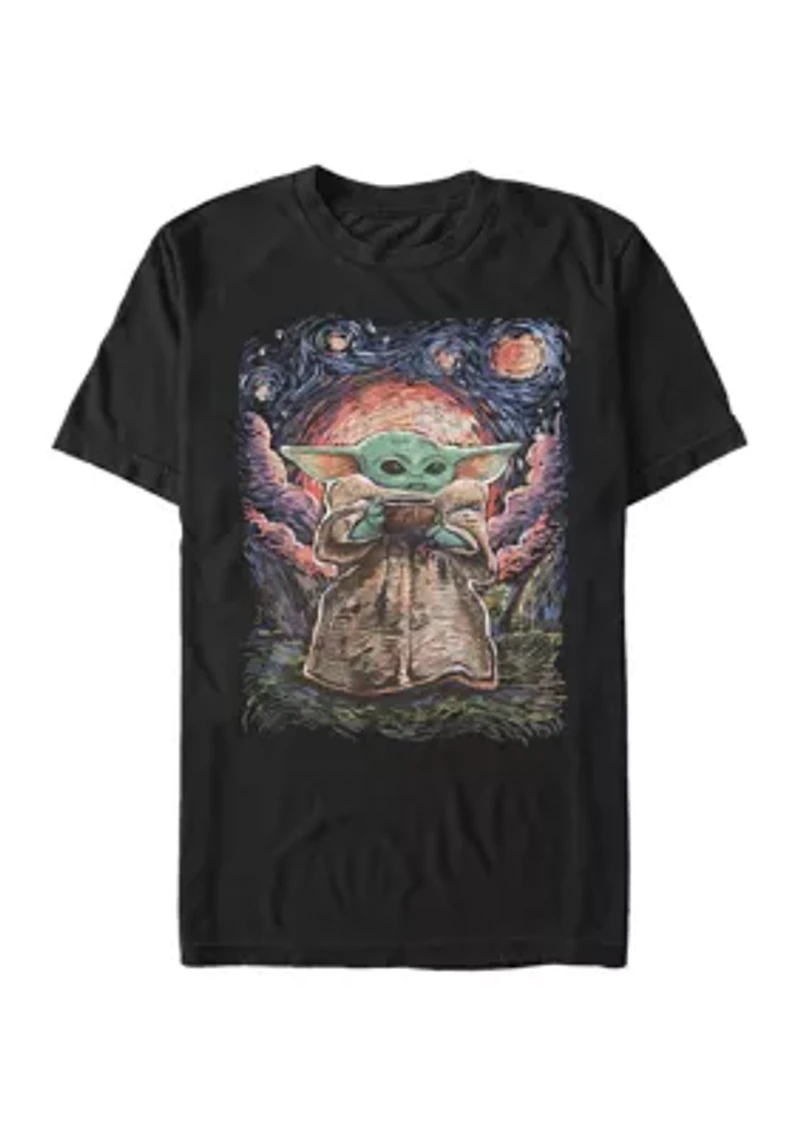 Big & Tall Star Wars The Mandalorian Sipping Starries Graphic Short Sleeve T-Shirt