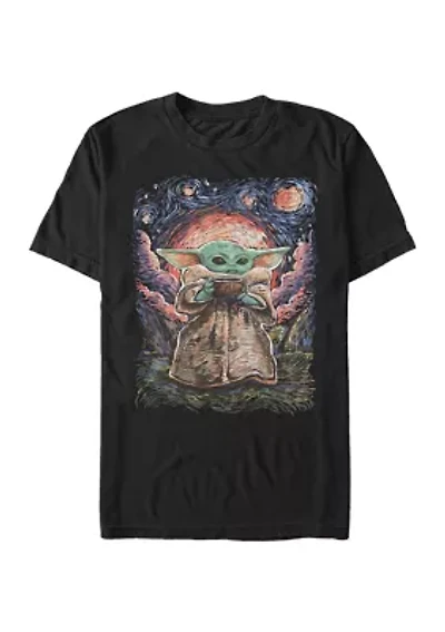 Big & Tall Star Wars The Mandalorian Sipping Starries Graphic Short Sleeve T-Shirt