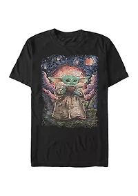 Big & Tall Star Wars The Mandalorian Sipping Starries Graphic Short Sleeve T-Shirt