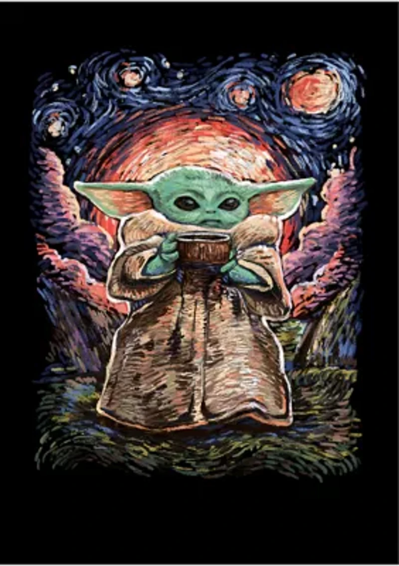 Big & Tall Star Wars The Mandalorian Sipping Starries Graphic Short Sleeve T-Shirt