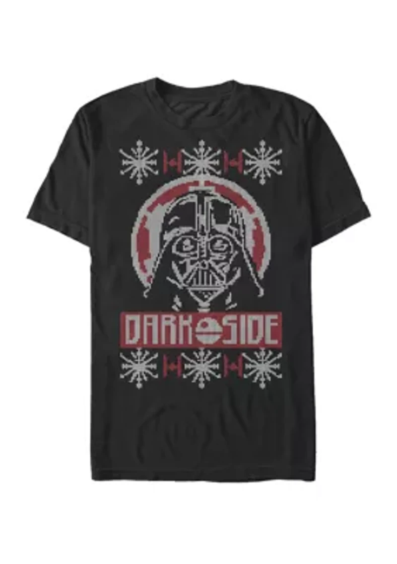 Big & Tall Darth Vader Dark Side Ugly Sweater Short Sleeve T-Shirt