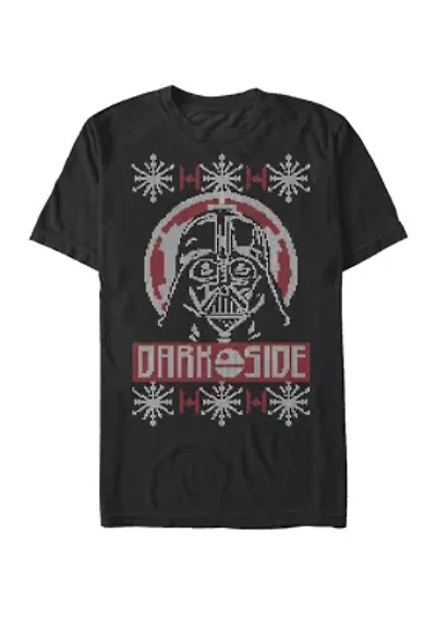 Big & Tall Darth Vader Dark Side Ugly Sweater Short Sleeve T-Shirt