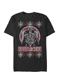 Big & Tall Darth Vader Dark Side Ugly Sweater Short Sleeve T-Shirt