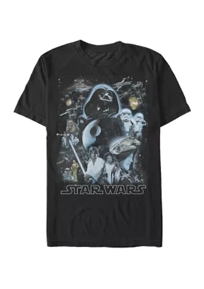 Big & Tall A New Hope Dark Galaxy Poster Short Sleeve Graphic  T-Shirt