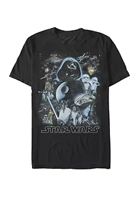 Big & Tall A New Hope Dark Galaxy Poster Short Sleeve Graphic  T-Shirt