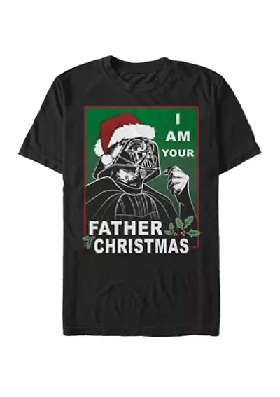 Big & Tall Darth Vader I Am Your Father Christmas Short Sleeve Graphic T-Shirt