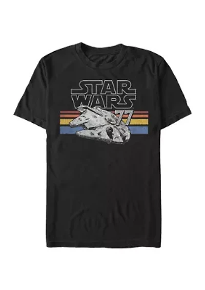 Big & Tall Star Wars Falcon Stripes Graphic Short Sleeve T-Shirt