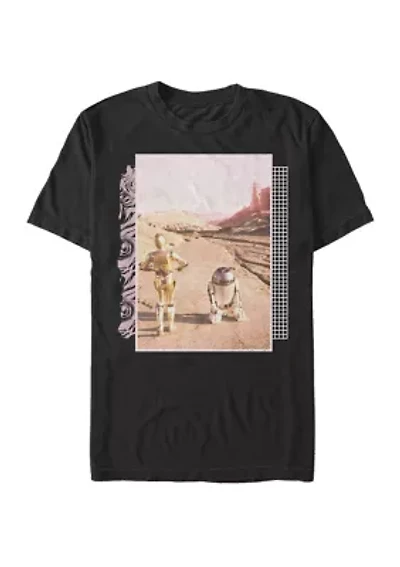 Big & Tall R2-D2 C-3PO Desert Walk Poster Short Sleeve T-Shirt