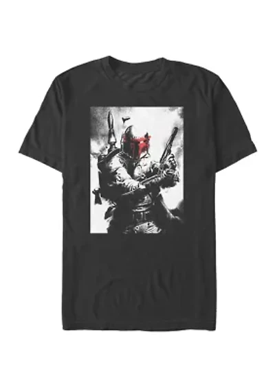 Big & Tall Boba Fett Red Helmet Short Sleeve T-Shirt