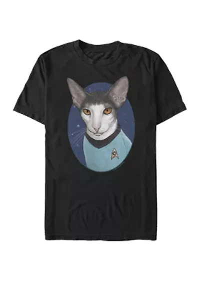 Big & Tall Spock Cat Portrait Short Sleeve Graphic T-Shirt