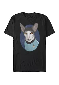 Big & Tall Spock Cat Portrait Short Sleeve Graphic T-Shirt