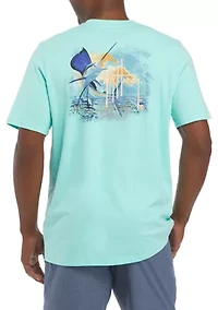 Men's Short Sleeve Sunset Sailfish Graphic T-Shirt