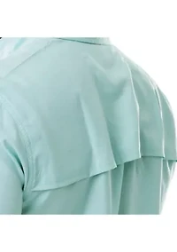 Men's Short Sleeve Cationic Heather Textured Fishing Shirt