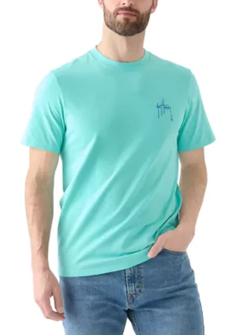 Blue Hawaiian Short Sleeve Graphic T-Shirt