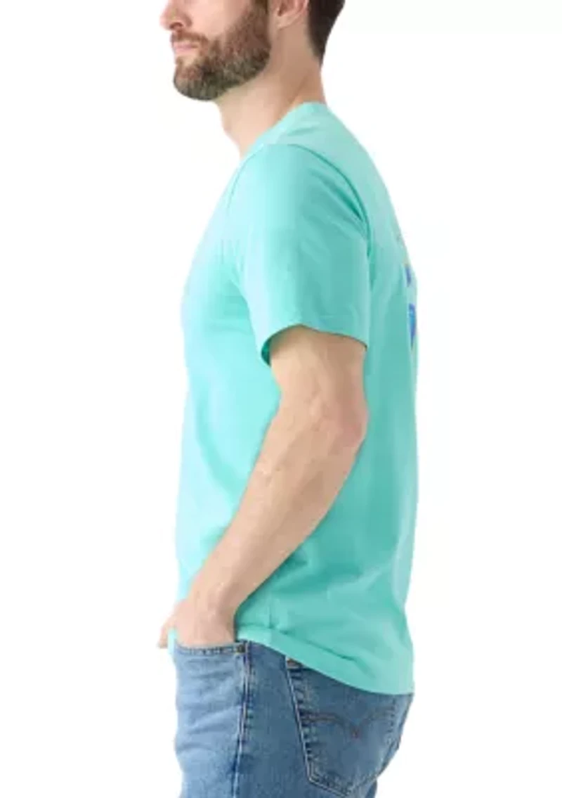 Blue Hawaiian Short Sleeve Graphic T-Shirt