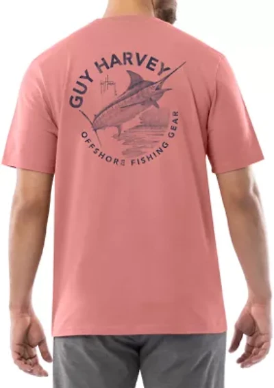 Men's Coral Stencil Short Sleeve Pocket T-Shirt