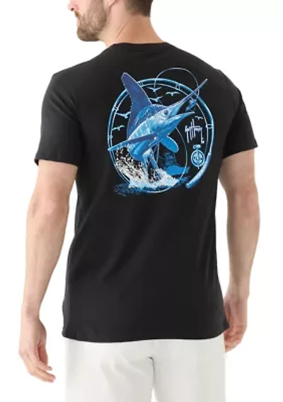 Men's White Night Short Sleeve Pocket Graphic T-Shirt
