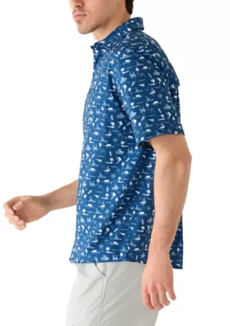 Men's Mariner Maritime Motif Fishing Shirt