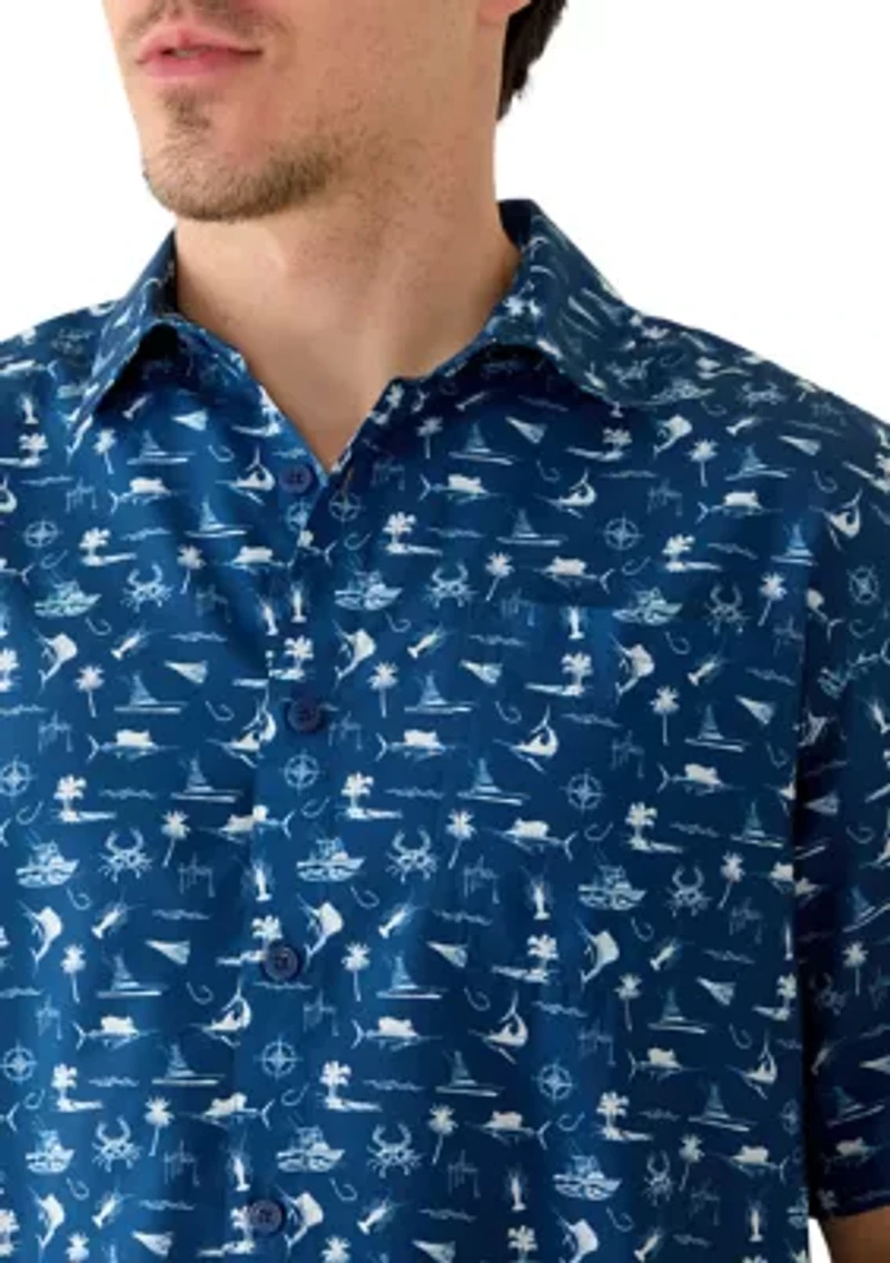 Men's Mariner Maritime Motif Fishing Shirt