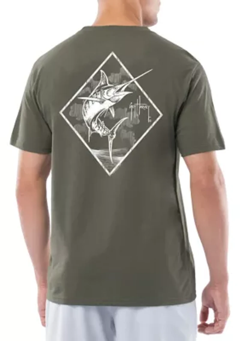 Men's Graphic Short Sleeve Lightweight Diamond Stencil T-Shirt